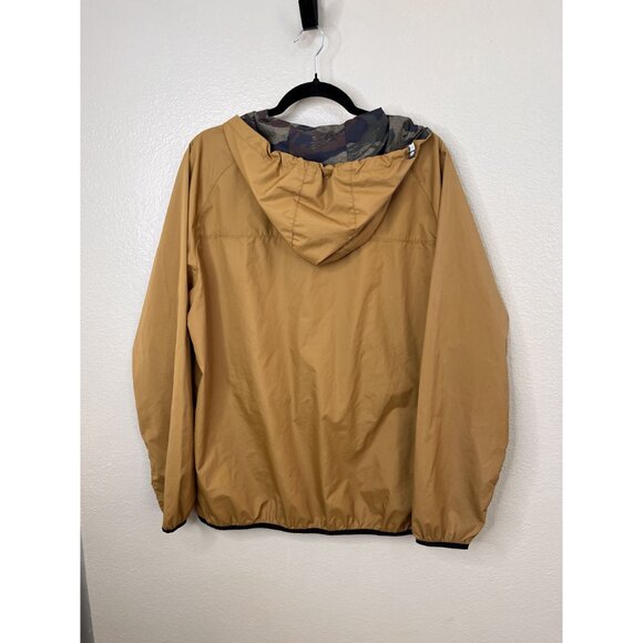Salty Crew Technical Mens Hooded Jacket Large Yellow Brown Lightweight Polyester - Picture 2 of 7